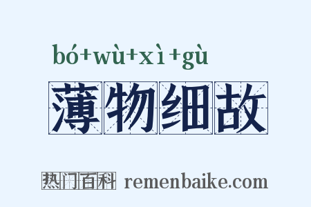 薄物细故是什么意思的图片